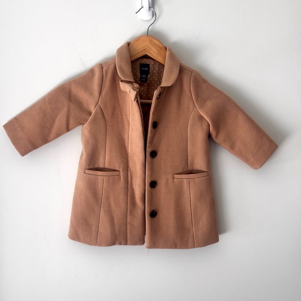 Baby Gap 12-18 mo camel tan peacoat EUC winter preppy child outerwear coat